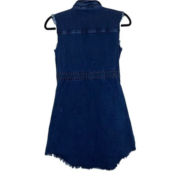 AG Adriano Goldschmied Kids Girls Size L Snap Button Raw Hem Denim Dress - Picture 4 of 5